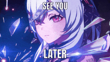 a picture of a girl with the words see you later
