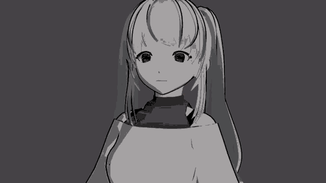 a drawing of a woman holding a laptop in front of her face