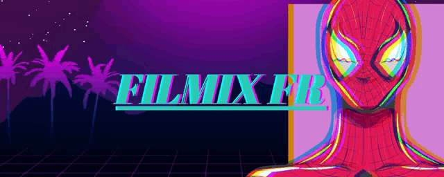 a colorful poster with a spider man and the words filmix ff