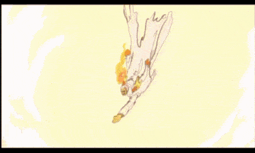a cartoon drawing of a person with the word impact in red