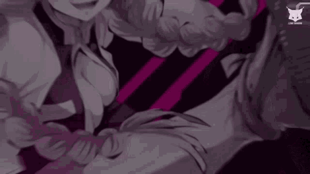 a black and white drawing of a woman holding a man 's hand in a dark room .