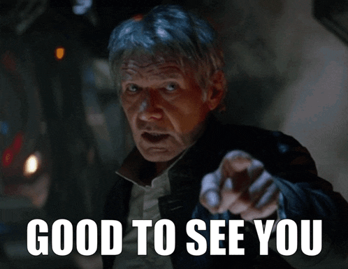 a man says good to see you while pointing