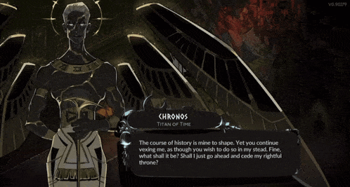 a screenshot of a video game with chronos titan of time