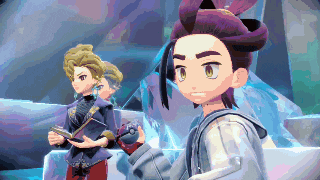a group of cartoon characters are standing in front of a pyramid