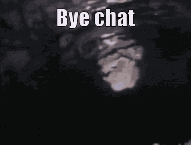 a man in a white shirt says bye chat in front of a dark background