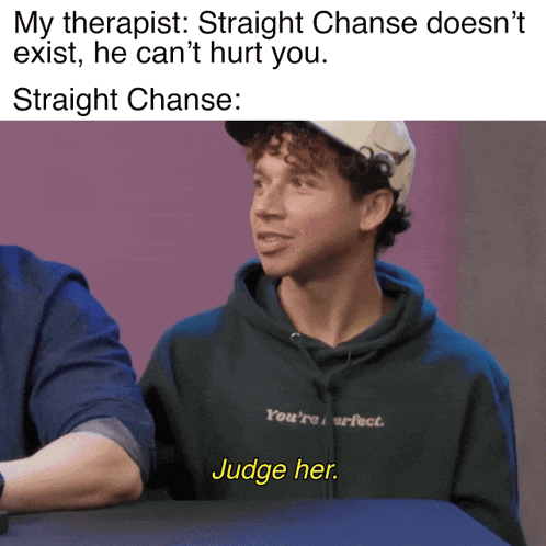 a man wearing a hoodie that says " you 're perfect "