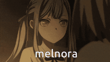 a drawing of a girl with the name melnora on the bottom