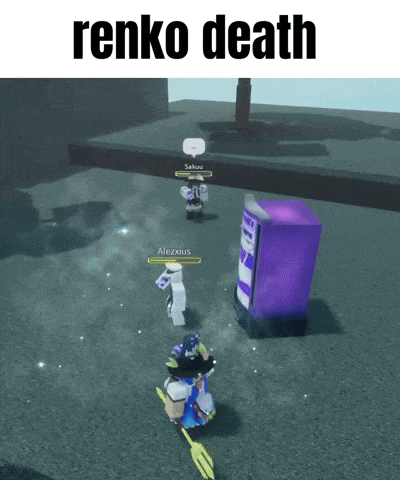 a screenshot of a video game with the words renko death at the top