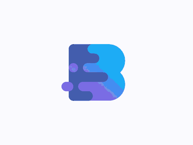 a blue and purple logo with the letter b on it