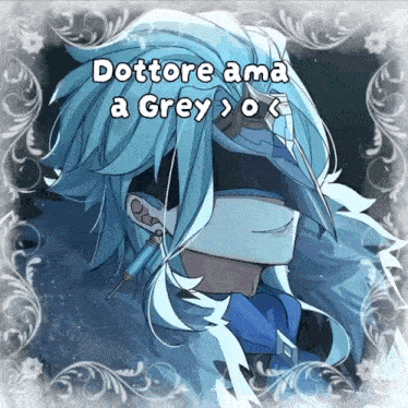 a drawing of a person with the words dottore ama a grey