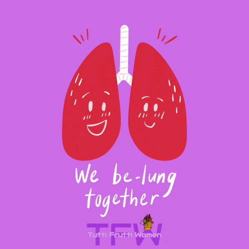 a poster that says " we be lung together "