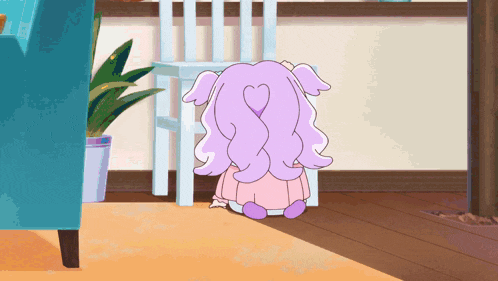 a cartoon character with a heart in her hair