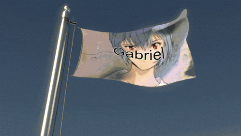 a gabriel flag is flying in the wind