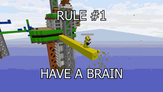 a screenshot of a video game with rule # 1 have a brain written on it