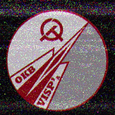a circle with a hammer and sickle and the words okb vispa