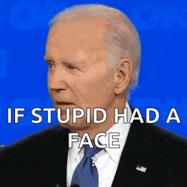 a man in a suit and tie says if stupid had a face ?