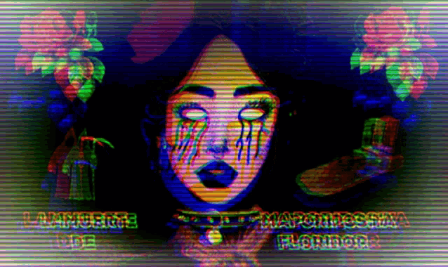 a woman 's face is surrounded by flowers and the words " mapsinthesky " are on the bottom right