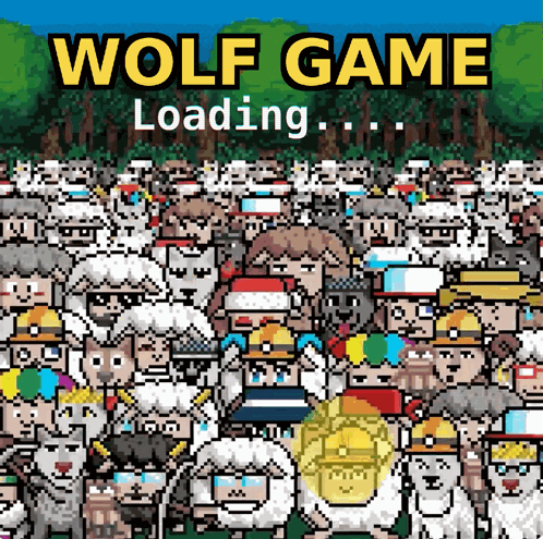 a loading screen for wolf game with a bunch of people