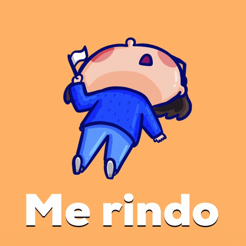 a cartoon drawing of a person holding a flag and the word merindo below it