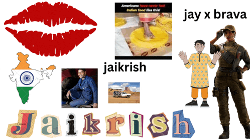 a collage of images with jaikrish in the middle