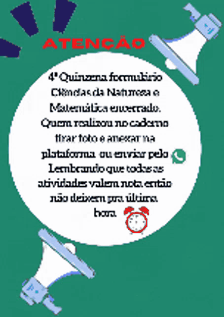 a poster with a clock on it that says ' atenção '