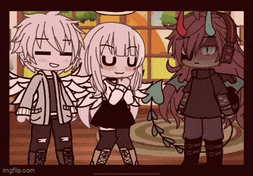 a group of anime characters standing next to each other