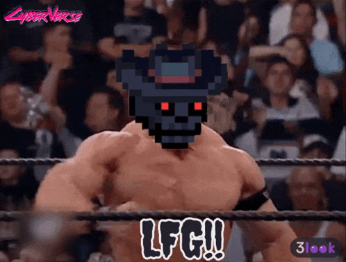 a pixel art of a man in a wrestling ring with the words lfc written on the bottom