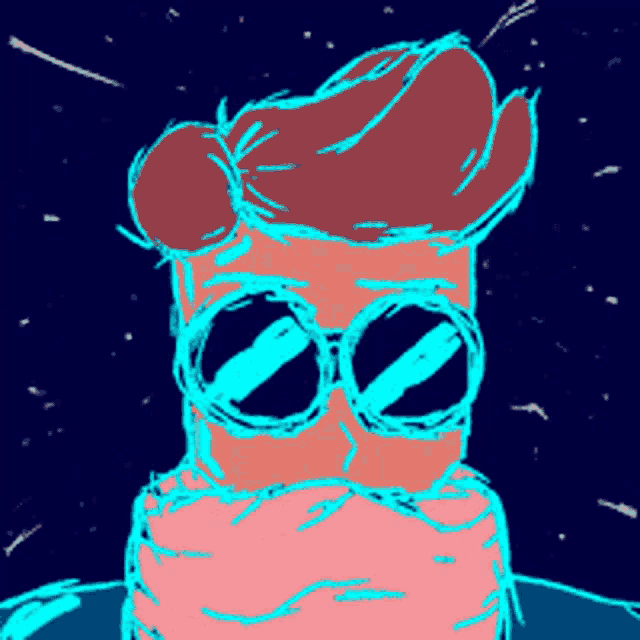 a drawing of a cartoon character wearing sunglasses and a hat