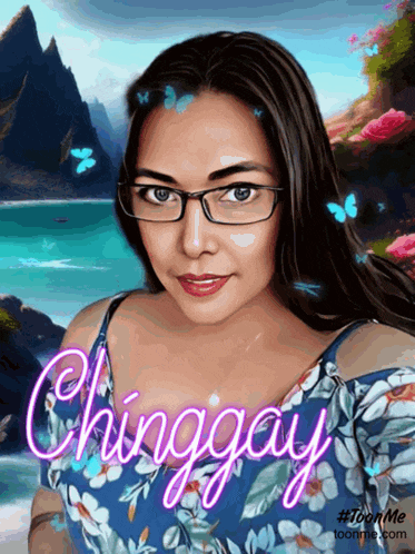 a painting of a woman with the name chingawy on it