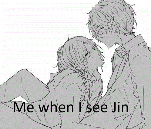a black and white drawing of a boy and a girl kissing each other .