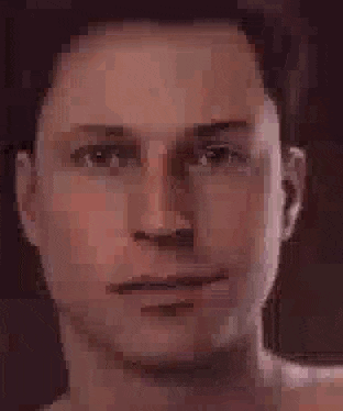 a close up of a person 's face with a pixelated texture