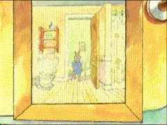 a cartoon of a mouse wearing glasses and pajamas