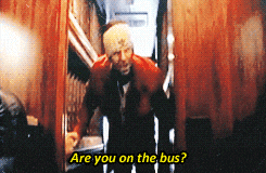 a man in a wheelchair asks if he is on the bus