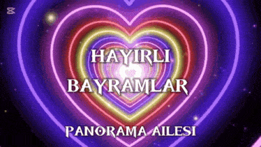 a purple heart with the words hayirli bayramlar panorama ailesi