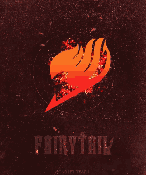 a poster for fairy tail with a red logo
