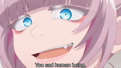 a person is pressing a button on a video game system that says " you sad human being " on the bottom