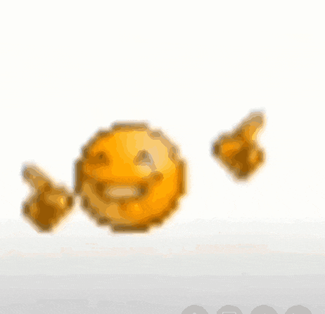 a pixelated smiley face is giving a thumbs up