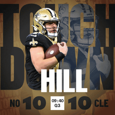 a poster with a football player holding a football and the words touch down hill