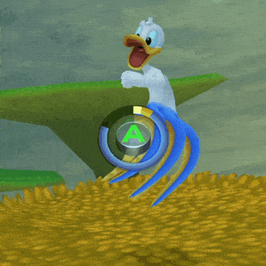 a cartoon of donald duck with a blue octopus body