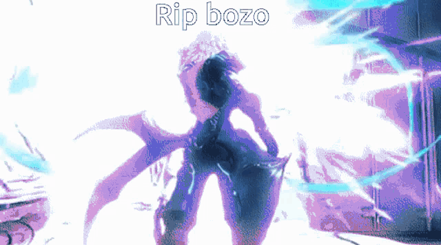 a pixelated image of a person with the words rip bozo on the bottom