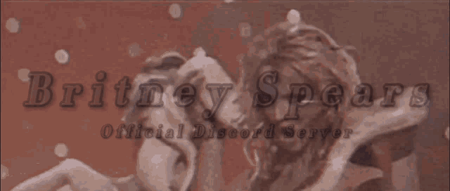 a britney spears official discord server banner with a statue