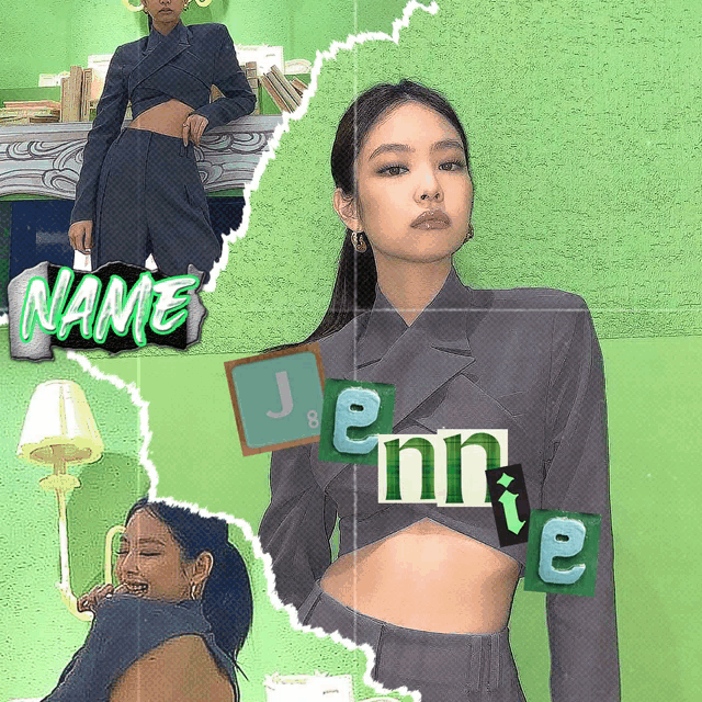 a woman with the name jennie on her chest