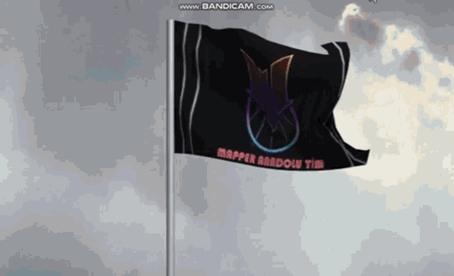 a black flag with the words mapper rainbow tim written on it