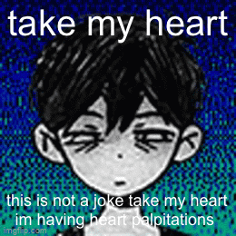 a black and white drawing of a boy with the words `` take my heart '' written on it .