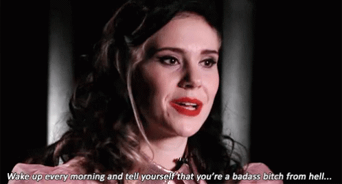 Badass Bitch From Hell Tell Yourself GIF - Badass Bitch From Hell Tell Yourself Morning GIFs