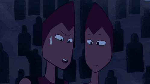 a cartoon character with a sad look on her face