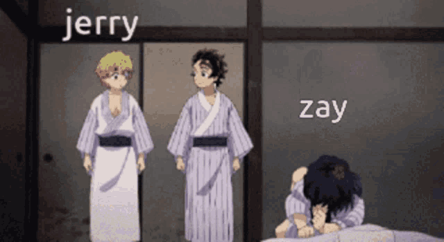 jerry and zay are standing next to each other in a cartoon