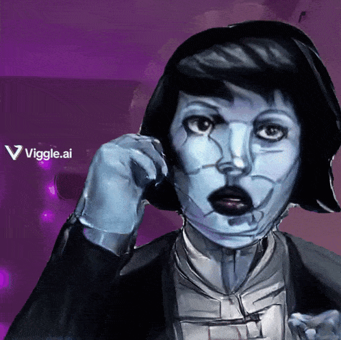 a painting of a woman with a viggle.ai logo on the bottom