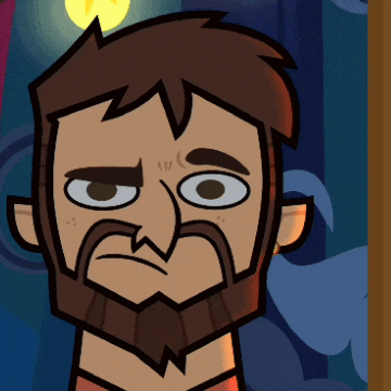 a cartoon drawing of a man with a beard making a sad face