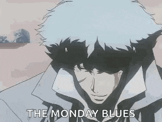 a cowboy bebop character is wearing sunglasses and a trench coat .